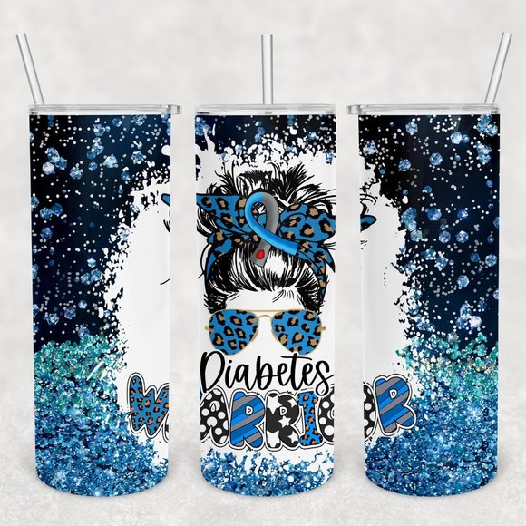 Diabetes Warrior 20oz‎ Tumbler with Straw - Picture 1 of 1